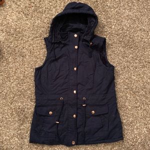 Navy Cargo Vest with Gold detail